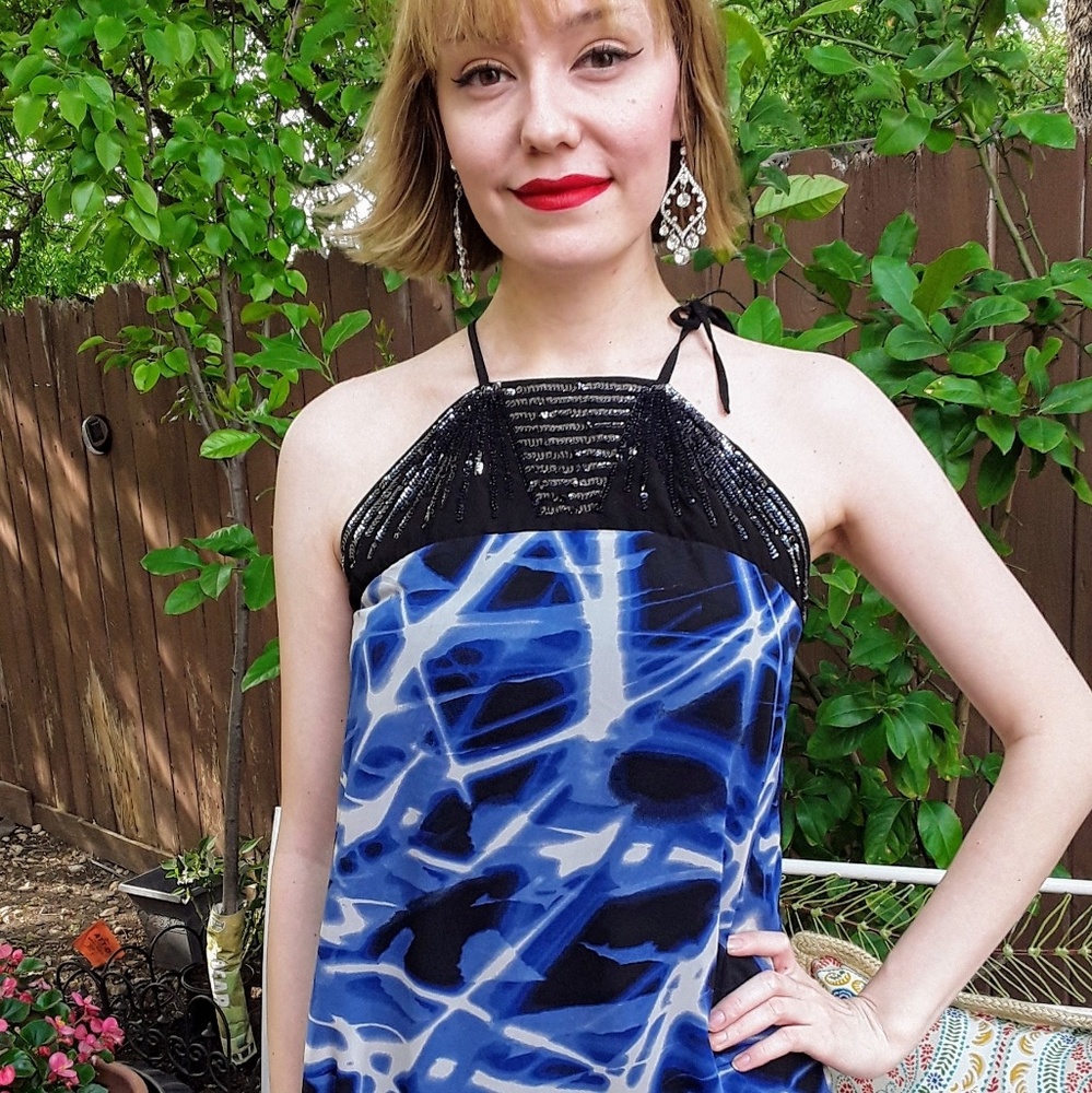Semi-Sequined Sleeveless Top